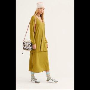 Free People Co-Ord skirt set hacci green XS S FP